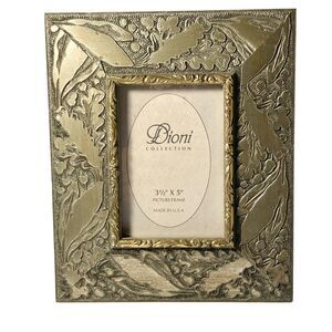 Vintage Dioni Collection Wood Gold Carved Leaves Picture Photo Frame 3.5 X 5"